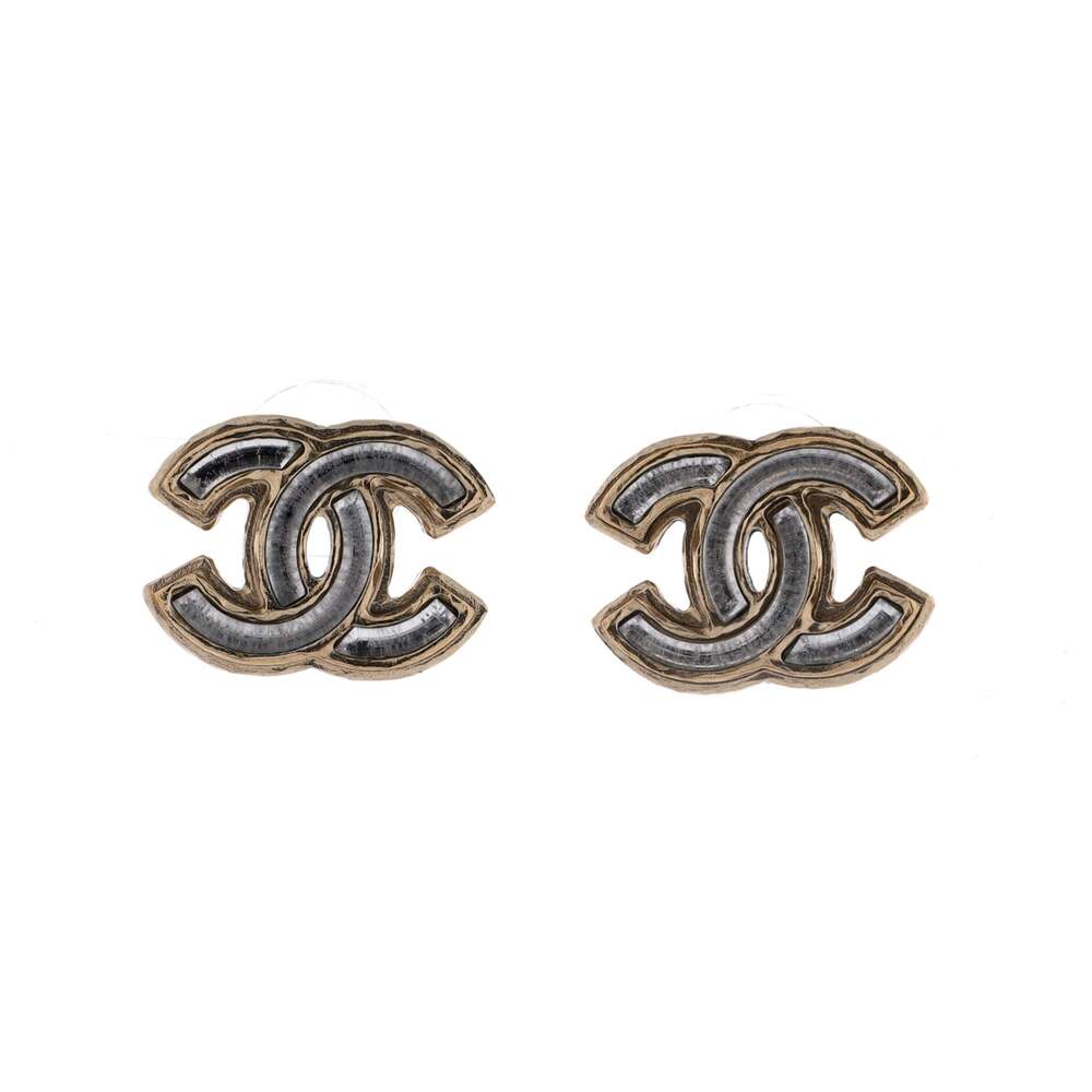 Chanel Cc Stud Earrings Metal With #249906C67B - Picture 1 of 3